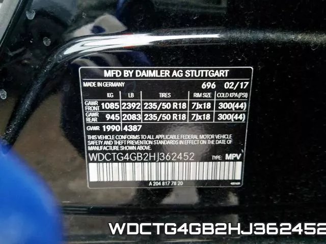 WDCTG4GB2HJ362452 фото 2