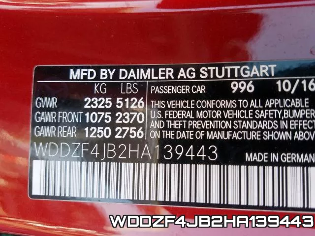 WDDZF4JB2HA139443 фото 2