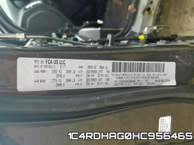 1C4RDHAG0HC956465 фото 2