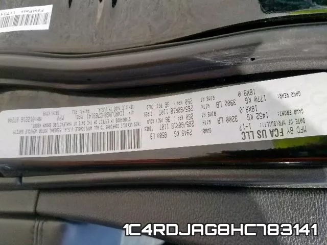 1C4RDJAG8HC783141 фото 2