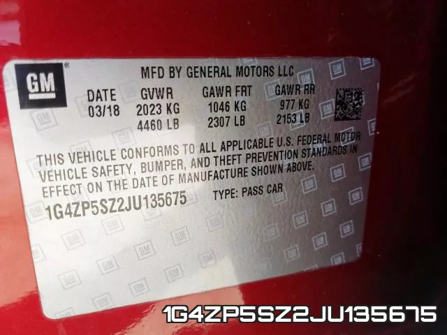 1G4ZP5SZ2JU135675 фото 2