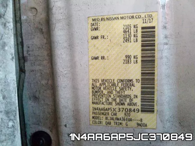 1N4AA6AP5JC370849 фото 2