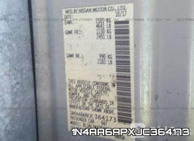 1N4AA6APXJC364173 фото 10