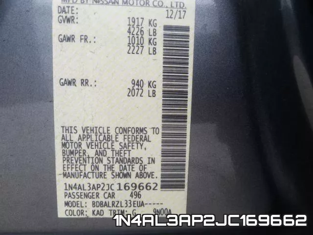 1N4AL3AP2JC169662 фото 2