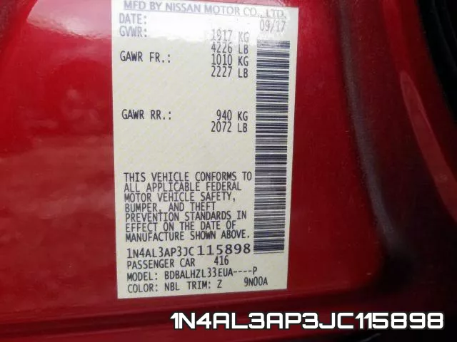 1N4AL3AP3JC115898 фото 2