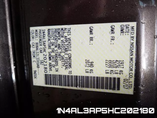 1N4AL3AP5HC202180 фото 2