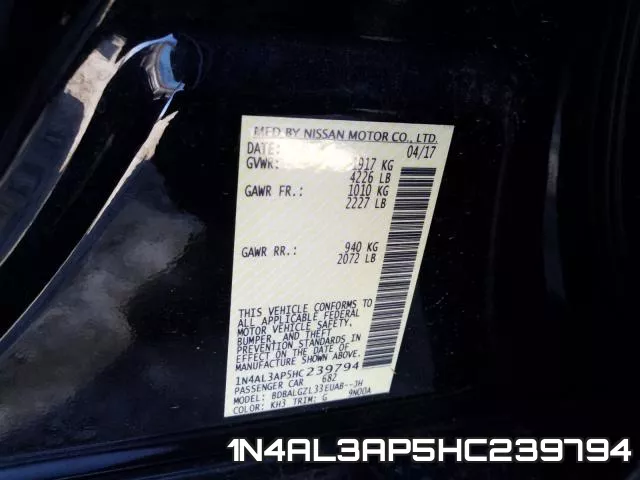 1N4AL3AP5HC239794 фото 2