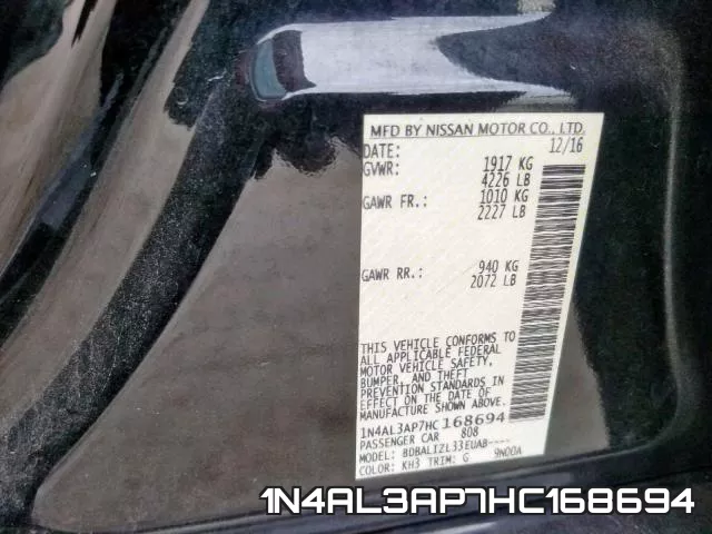 1N4AL3AP7HC168694 фото 2