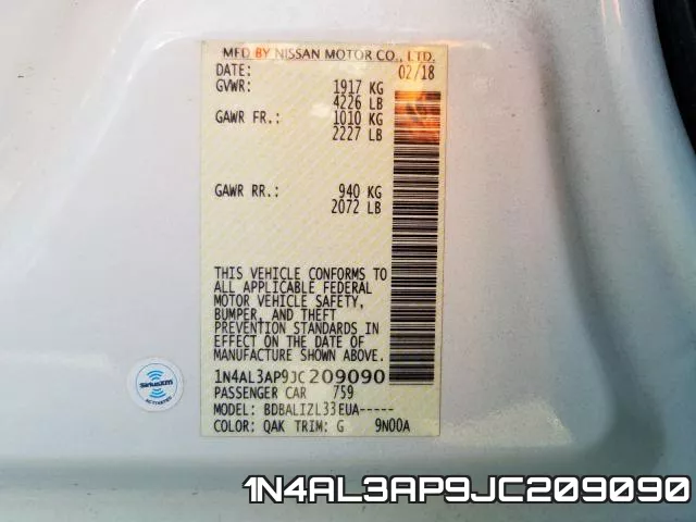 1N4AL3AP9JC209090 фото 2