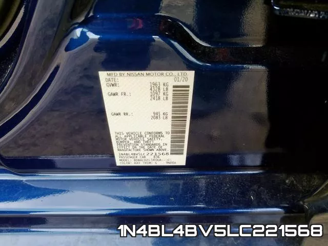 1N4BL4BV5LC221568 фото 2