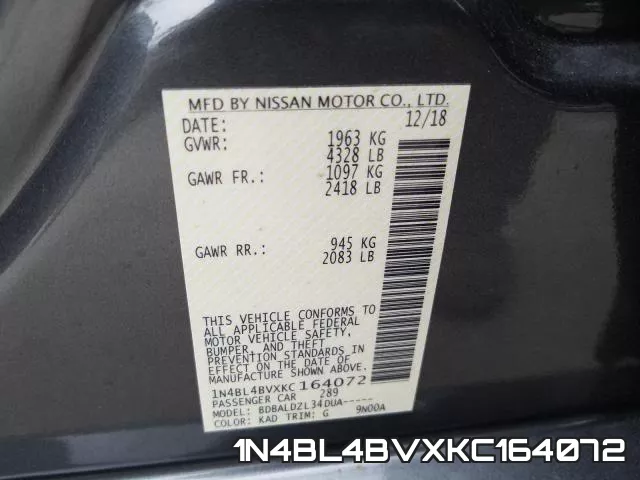 1N4BL4BVXKC164072 фото 2
