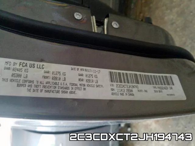 2C3CDXCT2JH194743 фото 2