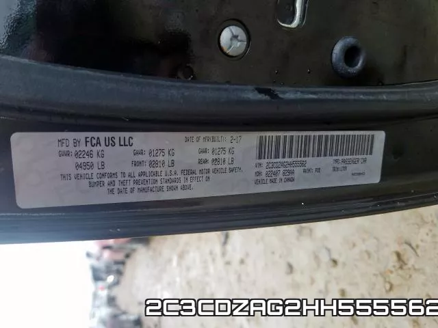 2C3CDZAG2HH555562 фото 2