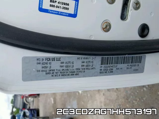 2C3CDZAG7HH573197 фото 2