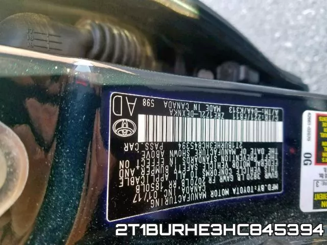 2T1BURHE3HC845394 фото 2