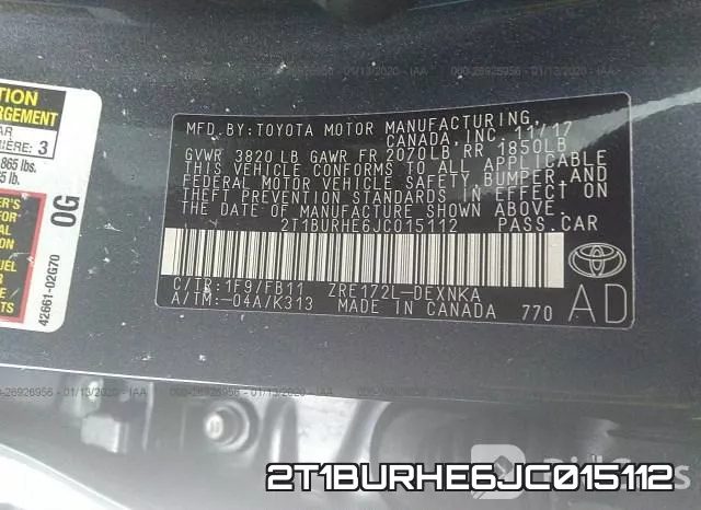 2T1BURHE6JC015112 фото 10