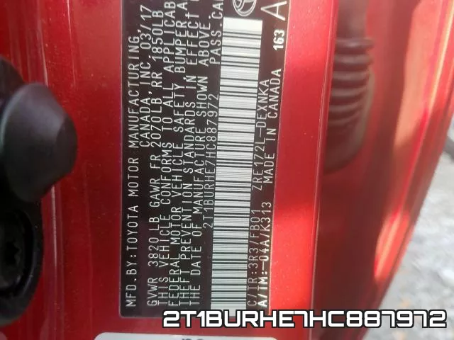 2T1BURHE7HC887972 фото 2