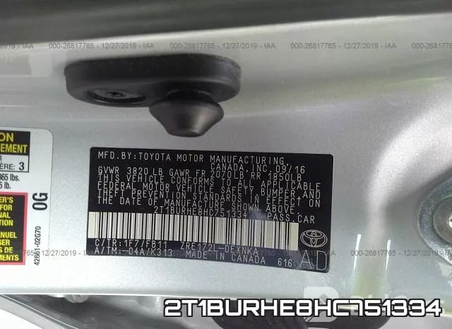 2T1BURHE8HC751334 фото 10