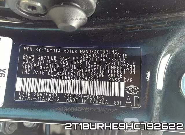 2T1BURHE9HC792622 фото 10