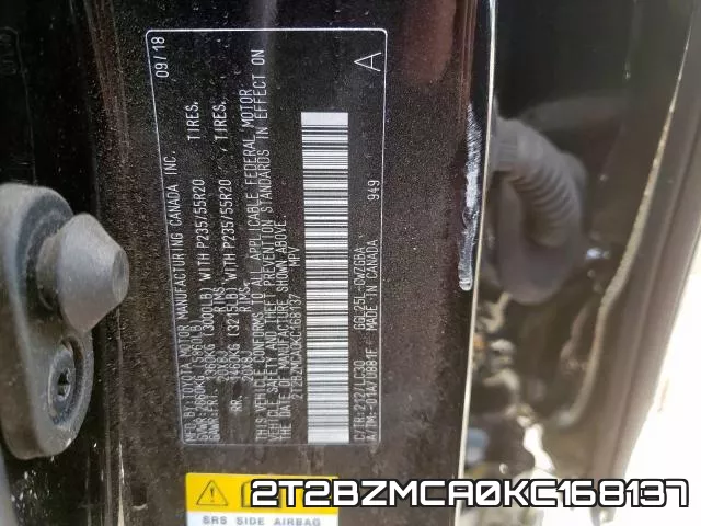 2T2BZMCA0KC168137 фото 2