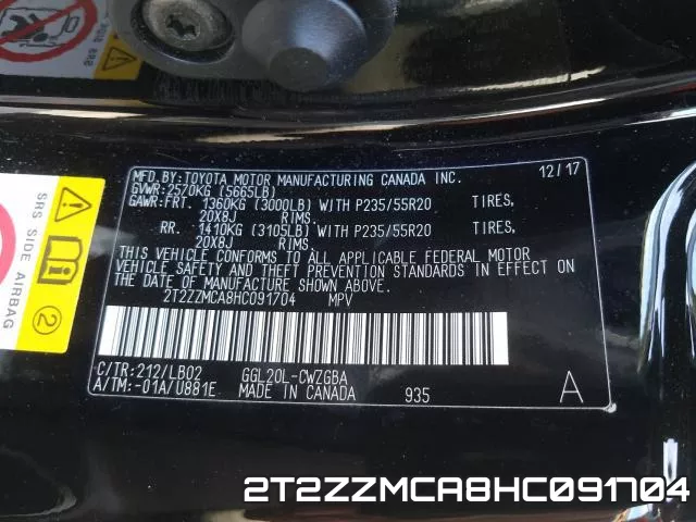 2T2ZZMCA8HC091704 фото 2