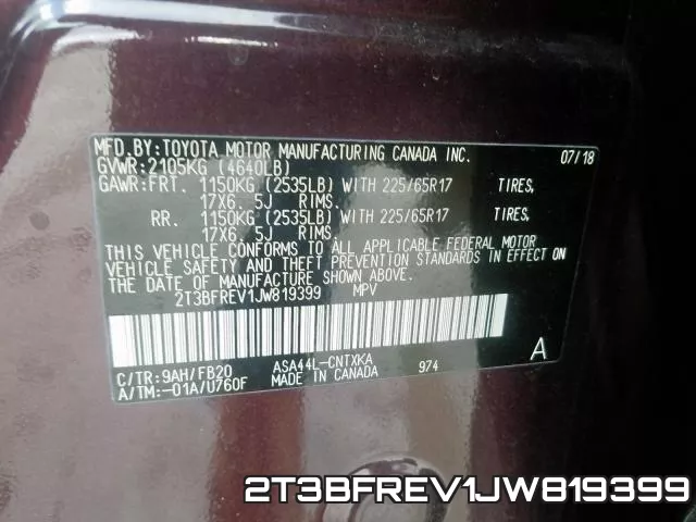 2T3BFREV1JW819399 фото 2