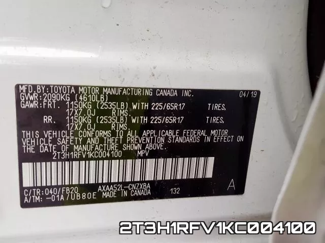 2T3H1RFV1KC004100 фото 2