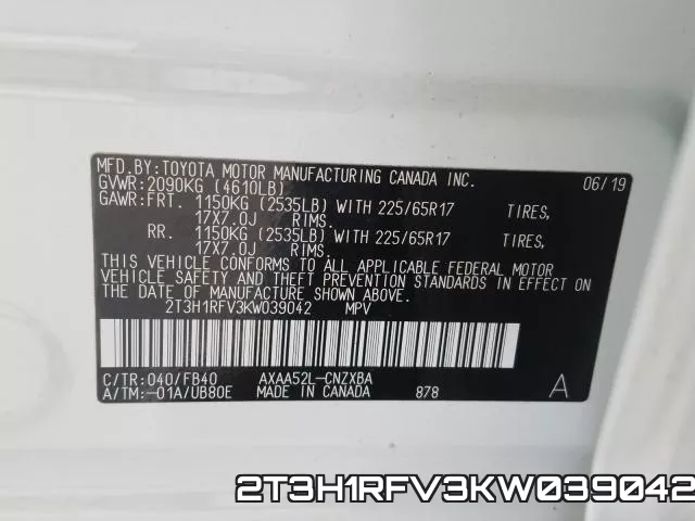 2T3H1RFV3KW039042 фото 2