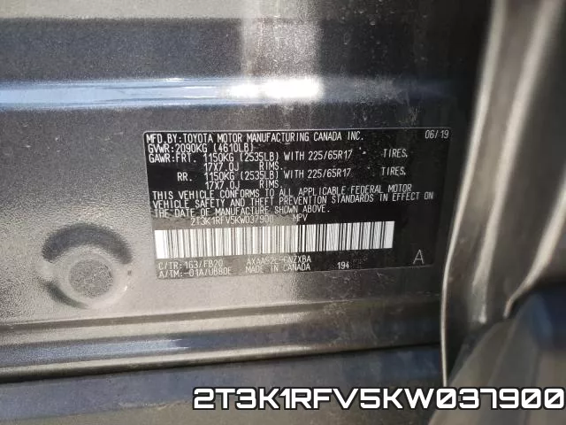2T3K1RFV5KW037900 фото 2