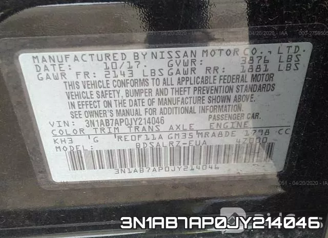 3N1AB7AP0JY214046 фото 10