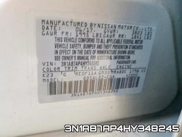 3N1AB7AP4HY348245 фото 2