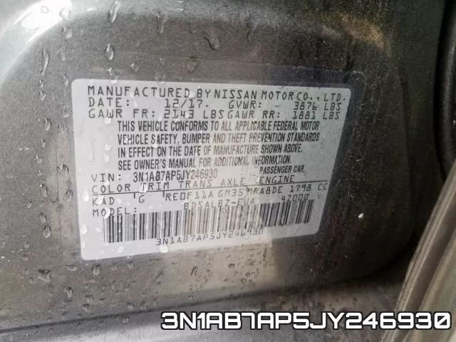 3N1AB7AP5JY246930 фото 2