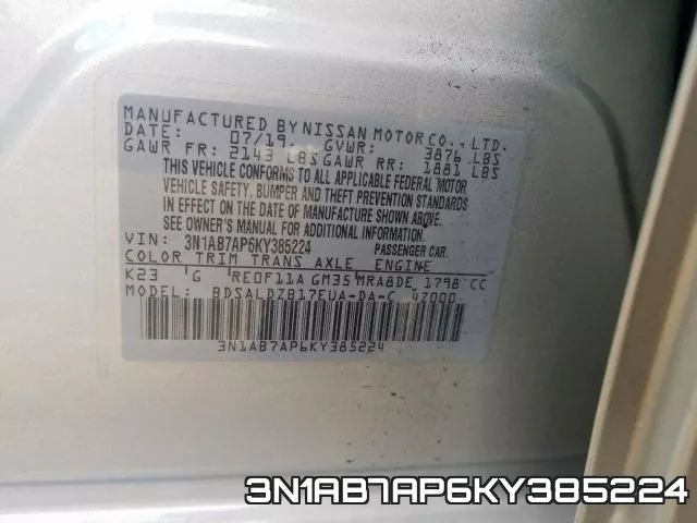 3N1AB7AP6KY385224 фото 2