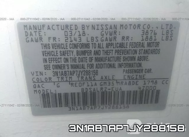 3N1AB7AP7JY288158 фото 10