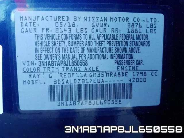 3N1AB7AP8JL650558 фото 2