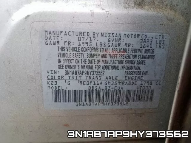 3N1AB7AP9HY373562 фото 2