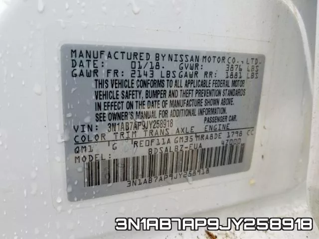 3N1AB7AP9JY258918 фото 2