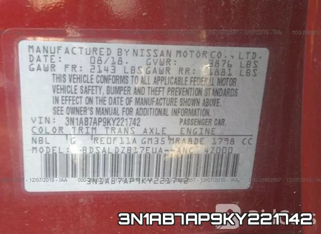 3N1AB7AP9KY221742 фото 10