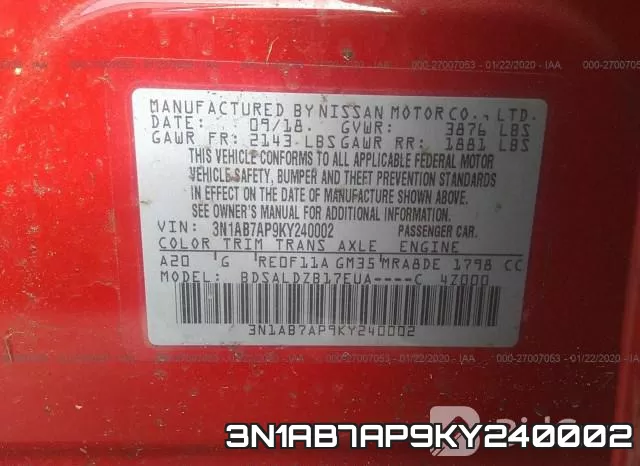3N1AB7AP9KY240002 фото 10