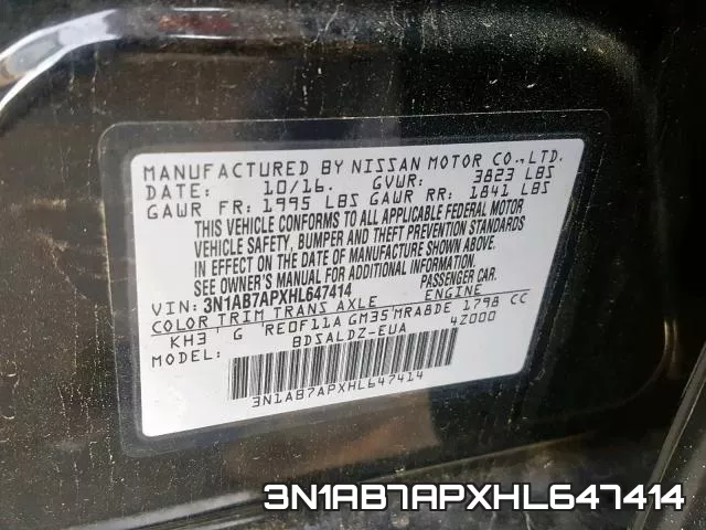 3N1AB7APXHL647414 фото 2