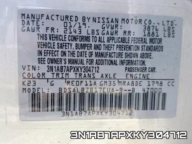3N1AB7APXKY304712 фото 2