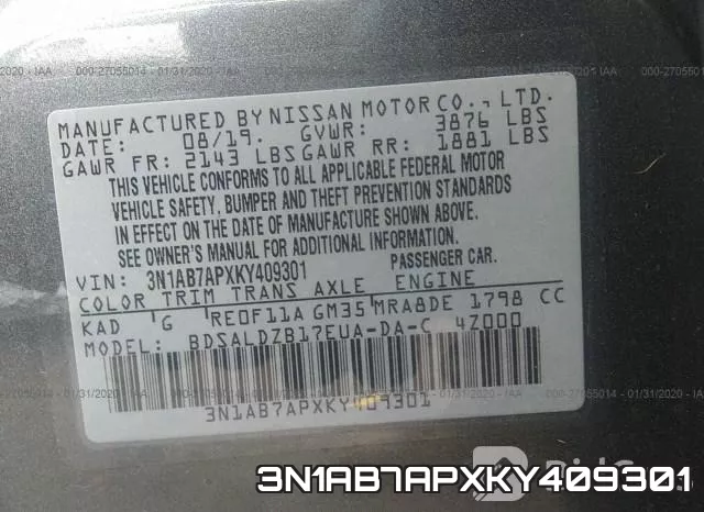 3N1AB7APXKY409301 фото 10
