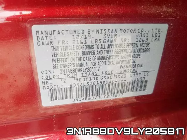 3N1AB8DV9LY205817 фото 2