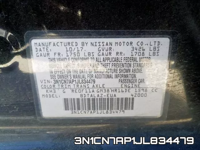3N1CN7AP1JL834479 фото 2