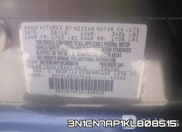3N1CN7AP1KL808515 фото 10