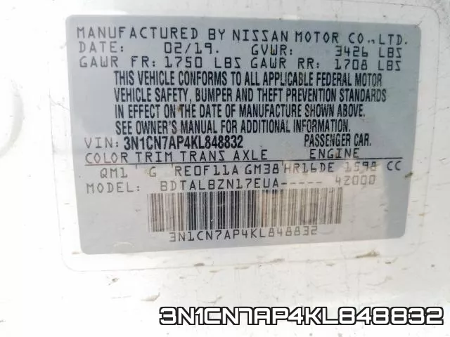 3N1CN7AP4KL848832 фото 2