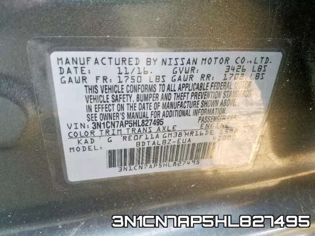 3N1CN7AP5HL827495 фото 2