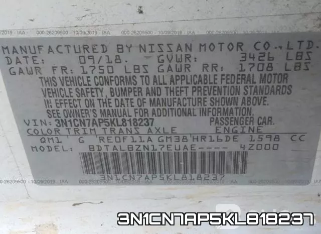 3N1CN7AP5KL818237 фото 10