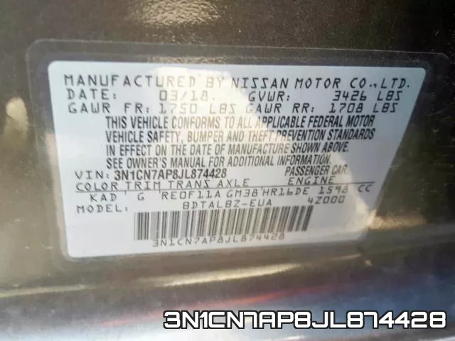 3N1CN7AP8JL874428 фото 2