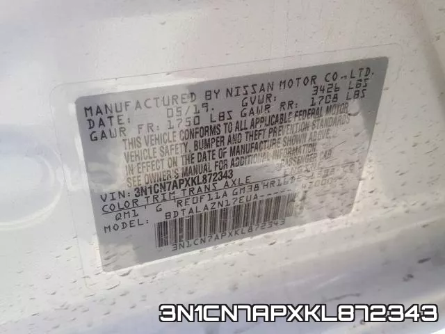 3N1CN7APXKL872343 фото 2
